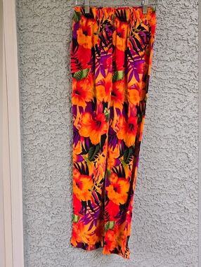 Passports Floral Lounge Pants - Orange, Red & Purple